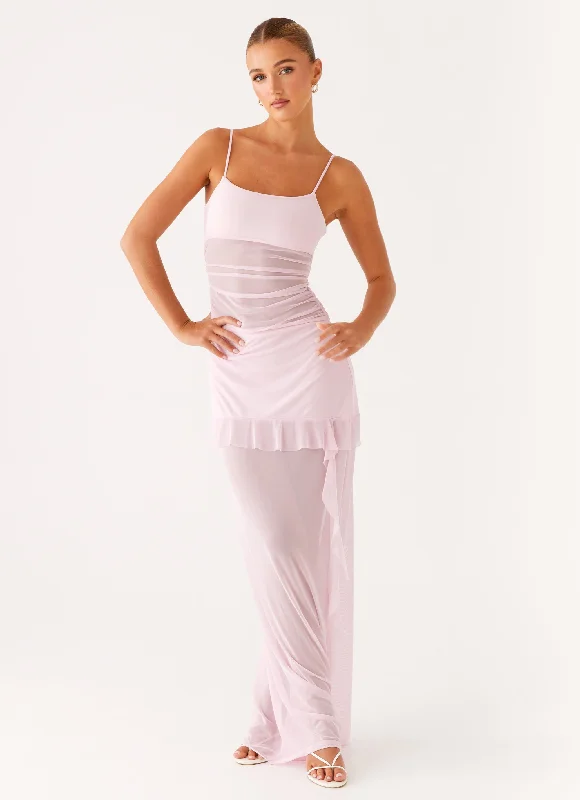 Everyday Dress with Paneled Skirt for a Unique Look​ Jenni Ruffle Maxi Dress - Pink