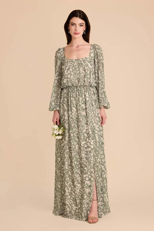 Maternity dress for a baby's first visit to the water garden Eloise Chiffon Dress - Thyme Dreamy Floral Maternity dress for a baby's first visit to the water garden Eloise Chiffon Dress - Thyme Dreamy Floral