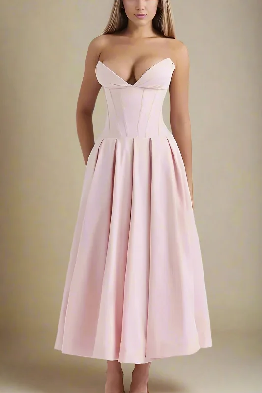  Gabbi Bodycon Midi Dress - Dusty Pink