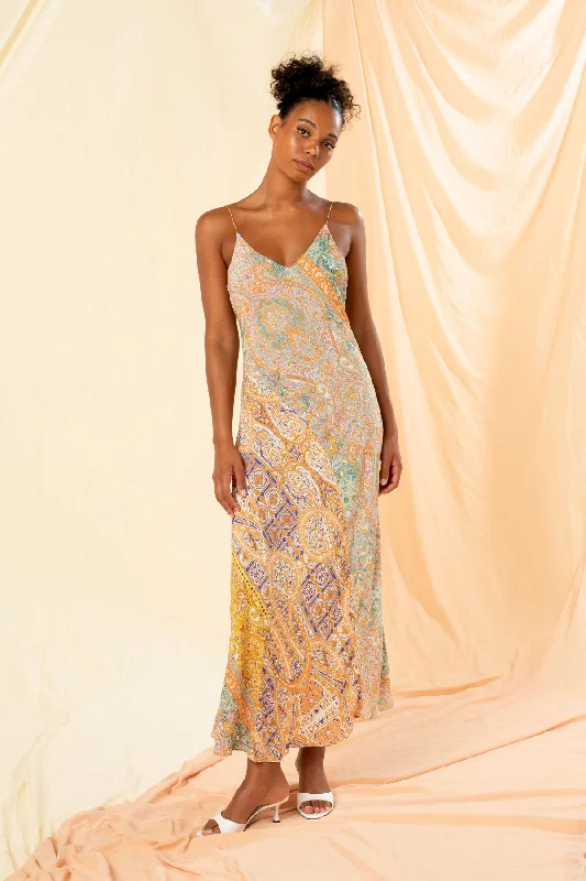 Midi dresses with sheer panels for a touch of allure Ida Panelled Midi Slip Dress