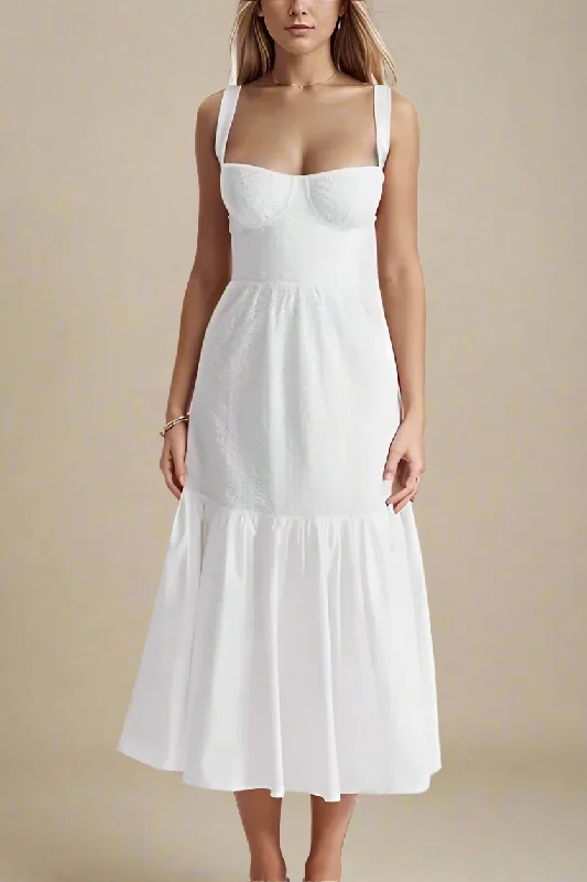 Everyday Dress with UV - protection for Sun - filled Days Imogen Bodycon Day Midi Dress - White Pearl Everyday Dress with UV - protection for Sun - filled Days Imogen Bodycon Day Midi Dress - White Pearl