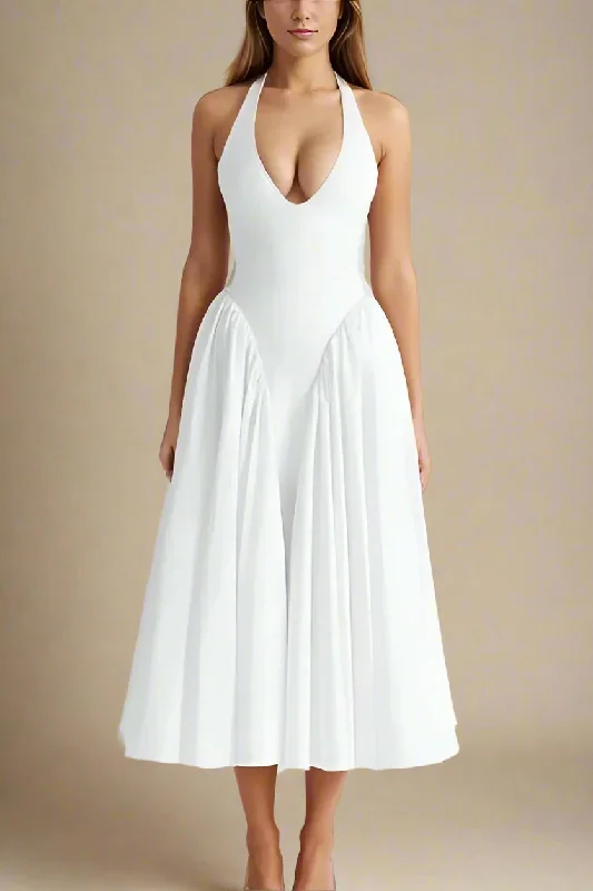  Austen Bodycon Midi Dress - White Pearl