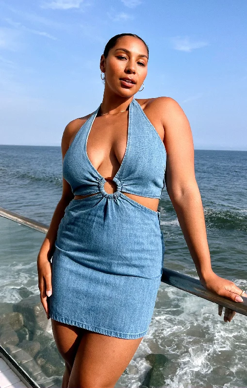 Mini dresses with wrap - around styles Oslo O Ring Dress ~ Sailor Blue