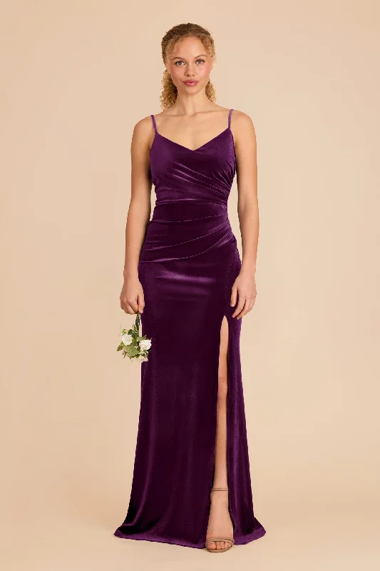 Maternity dress for a mountain getaway Catherine Velvet Dress - Fig