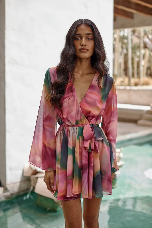 Floral print mini dresses for summer parties KAIA DRESS