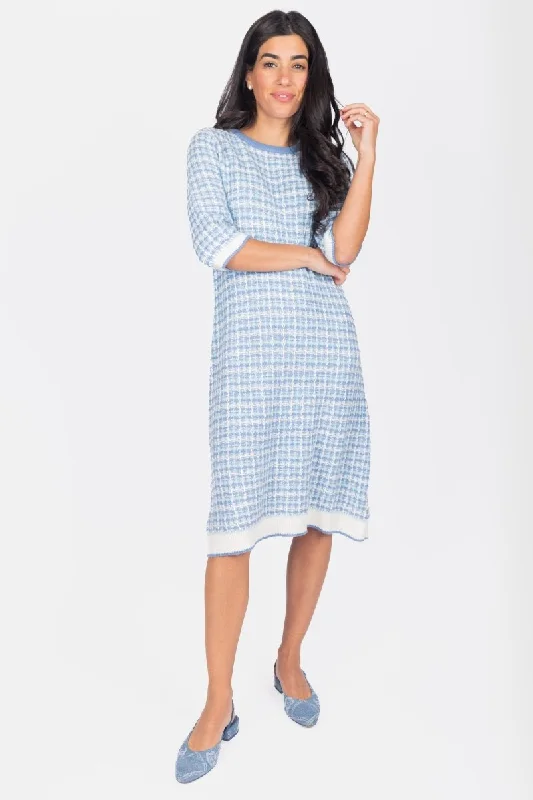 Everyday Sleeveless Dress with Scoop Neck for Summer​ MAIA DRESS 36" (BLUE)