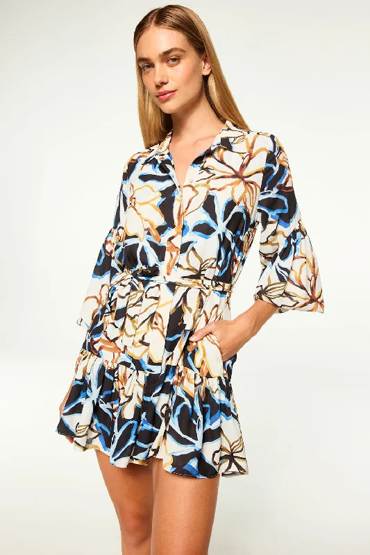 Denim mini dresses with distressed details MARTINA DRESS