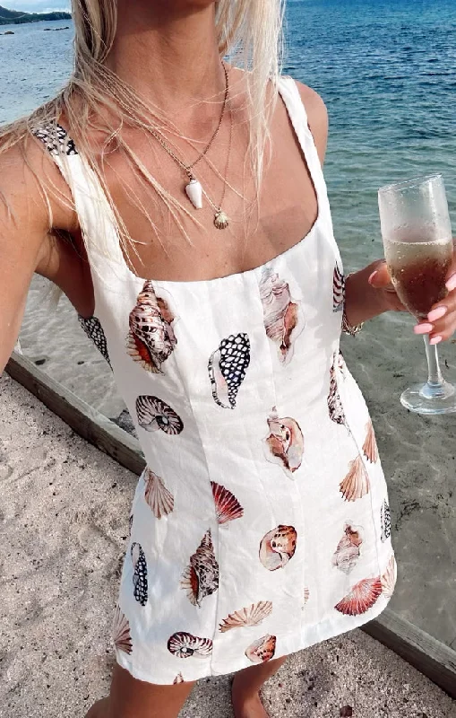 Mini dresses with tassel accents for a fun touch Steph Mini Dress ~ Shell Linen