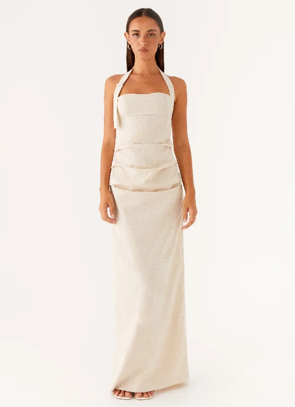 Comfortable Everyday Dress for Plus - size Women Rumour Has It Maxi Dress - Oatmeal Comfortable Everyday Dress for Plus - size Women Rumour Has It Maxi Dress - Oatmeal