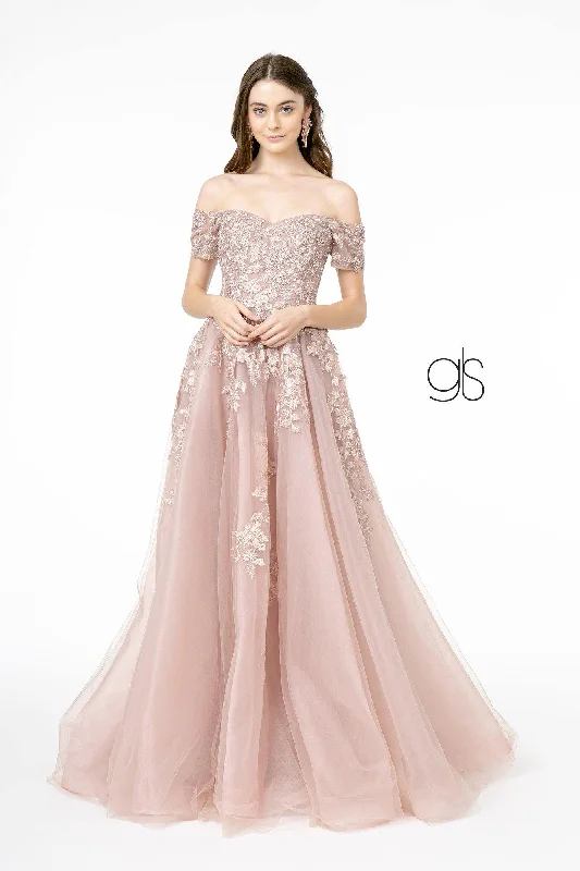 Maternity dress for a baby's baptism Embroidered Mesh A-Line Long Prom Dress