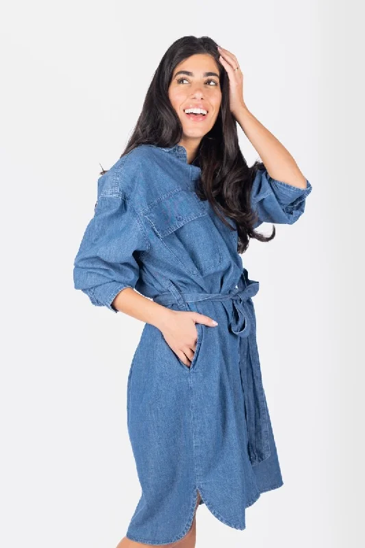 Everyday Maxi Dress with Floral Print​ ALICIA DRESS (DENIM)