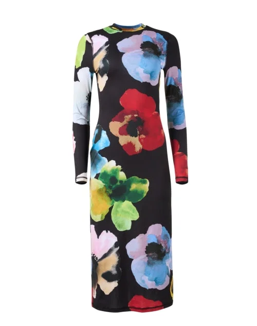  Black Multi Floral Dress