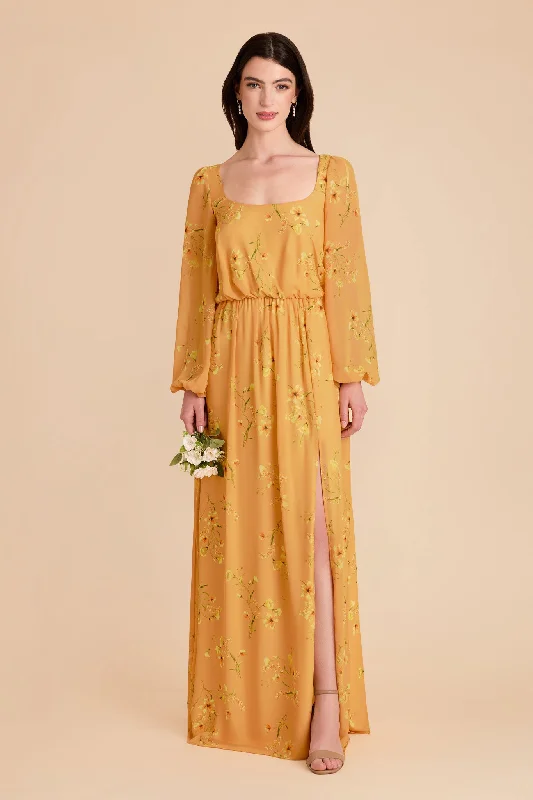 Maternity dress for a baby's first visit to the brewery Eloise Chiffon Dress - Marigold Le Fleur Maternity dress for a baby's first visit to the brewery Eloise Chiffon Dress - Marigold Le Fleur