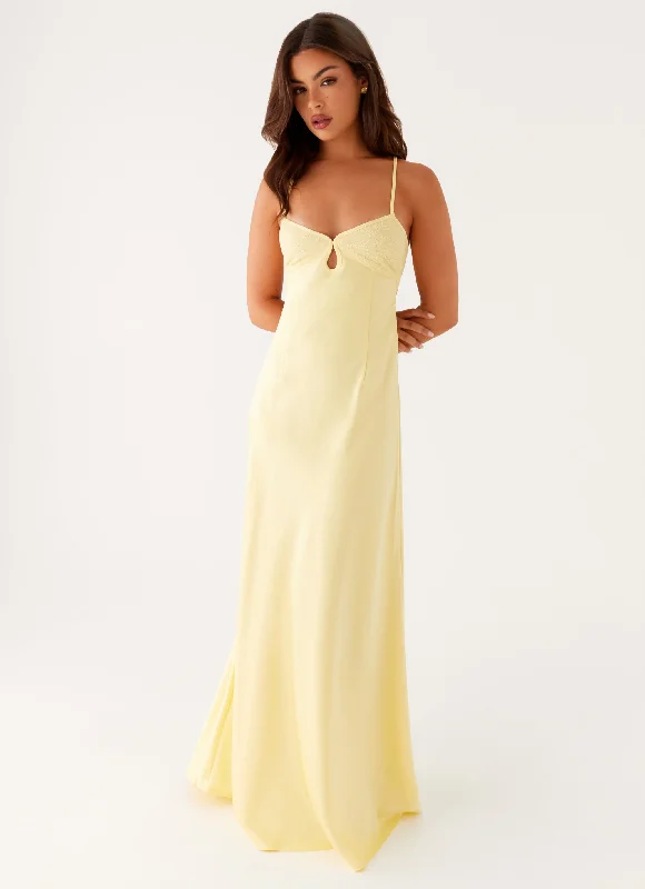 Everyday Dress with Thermal Insulation for Cold Weather​ Joanie Maxi Dress - Yellow