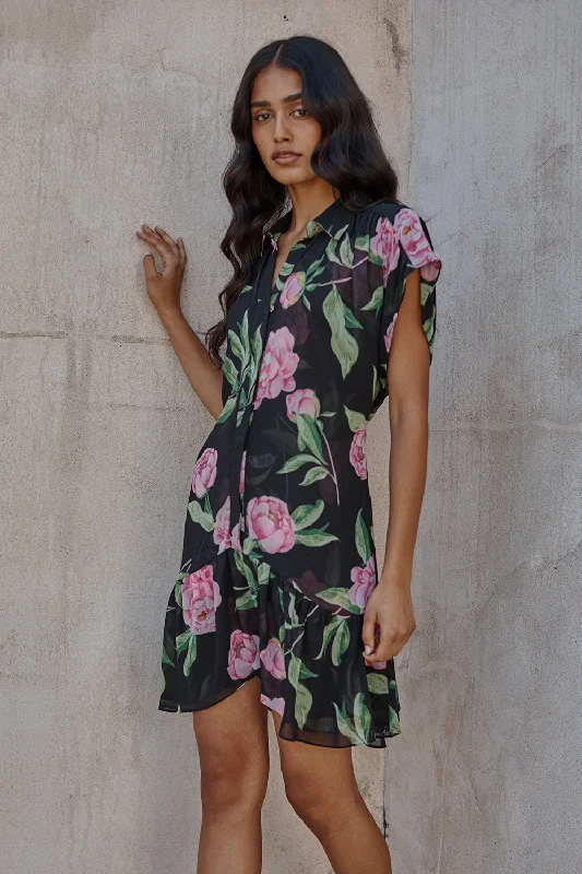 Mini dresses with puff sleeves for a vintage look LORA DRESS
