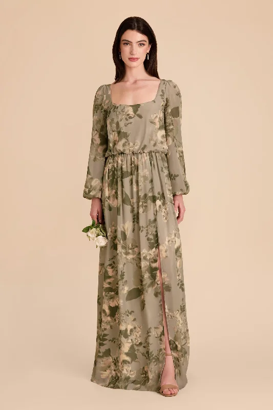 Maternity lace dress for a romantic look Eloise Chiffon Dress - Doe Painted Botanics Maternity lace dress for a romantic look Eloise Chiffon Dress - Doe Painted Botanics