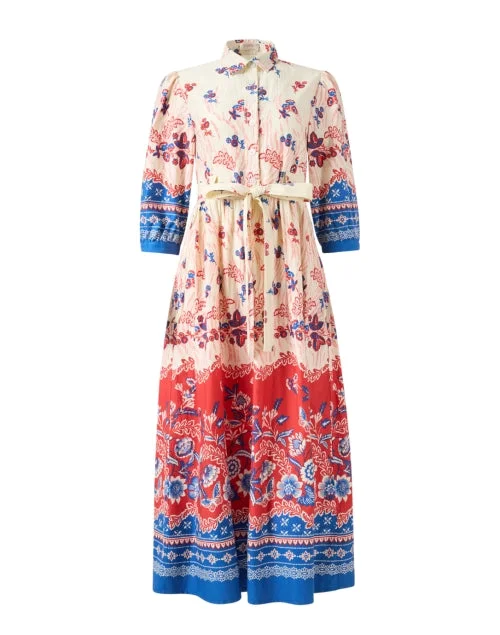  Marlene Multi Print Cotton Shirt Dress