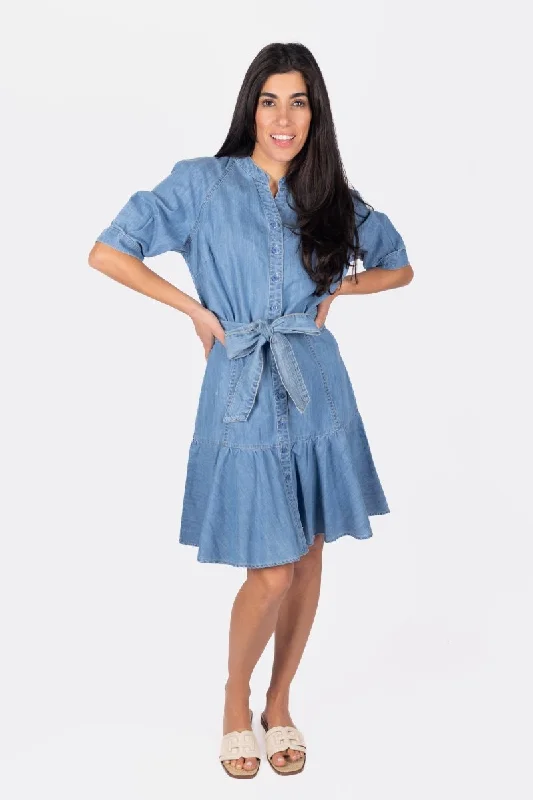 Everyday Dress with Printed Animals for a Playful Look​ MACY DRESS (BLUE)