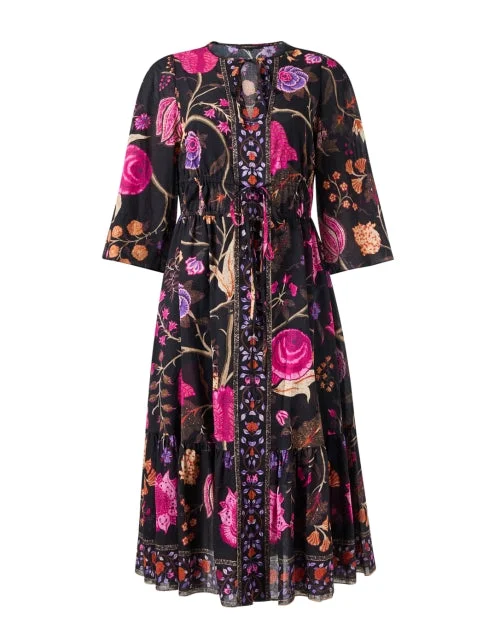 Children's Everyday Dress in Soft Jersey​ Reese Black Multi Print Dress