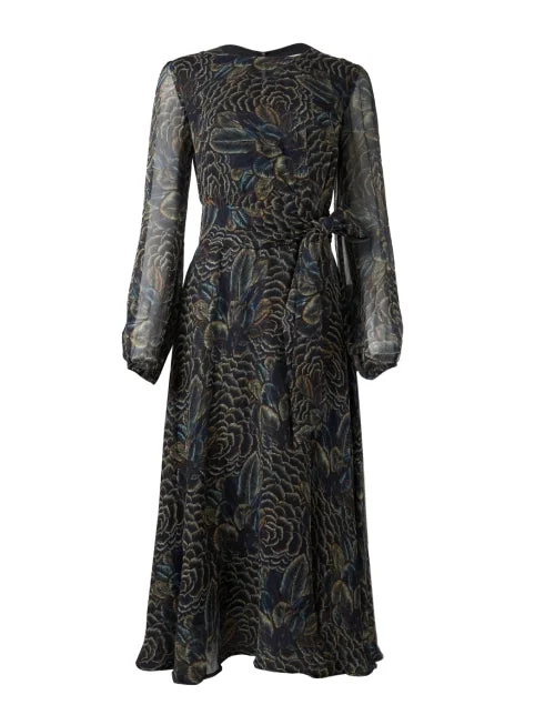 Everyday Midi Dress in Solid Color for Office​ Callie Multi Abstract Floral Dress