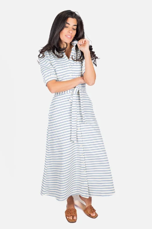  MONIKA DRESS (BLUE STRIPE)
