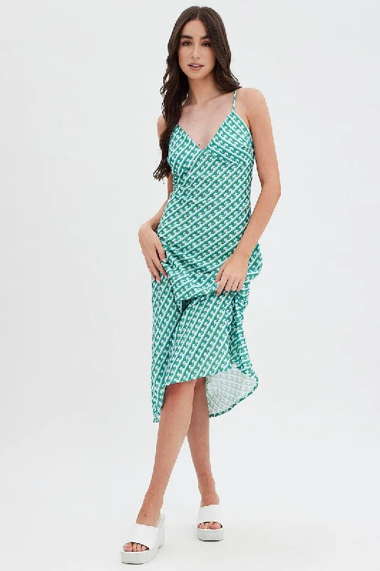 Sheath midi dresses with beaded embellishments for a formal occasion Green Geo Midi Dress V-Neck Sleeveless Sheath midi dresses with beaded embellishments for a formal occasion Green Geo Midi Dress V-Neck Sleeveless