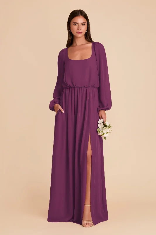 Maternity dress for a baby's first visit to the flower garden Eloise Chiffon Dress - Fig