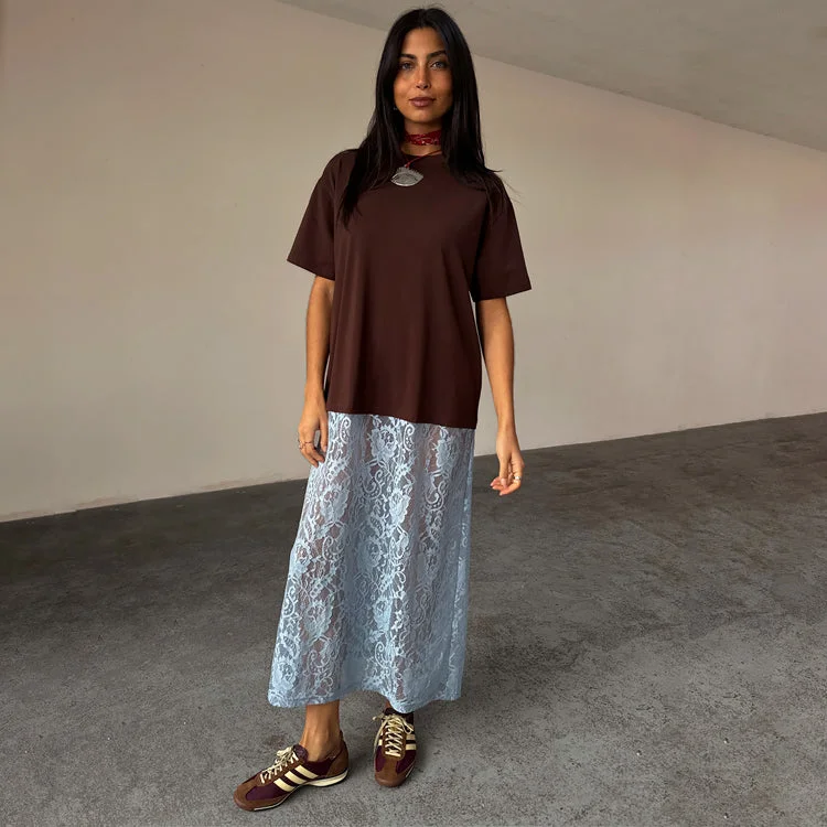 Midi dresses with animal prints for a bold and confident appearance Chocolate Cara T Shirt Dress Midi dresses with animal prints for a bold and confident appearance Chocolate Cara T Shirt Dress