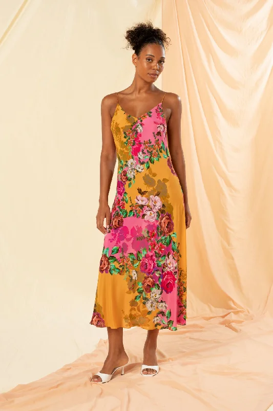 A - line midi dresses with floral prints for spring brunches Valentina Midi Slip Dress A - line midi dresses with floral prints for spring brunches Valentina Midi Slip Dress