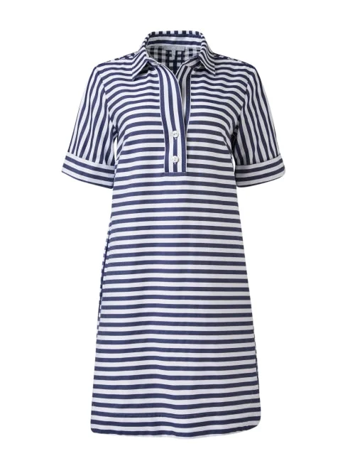 Everyday T - shirt Dress for Teens with Graphic Prints Aileen Navy and White Stripe Cotton Dress Everyday T - shirt Dress for Teens with Graphic Prints Aileen Navy and White Stripe Cotton Dress