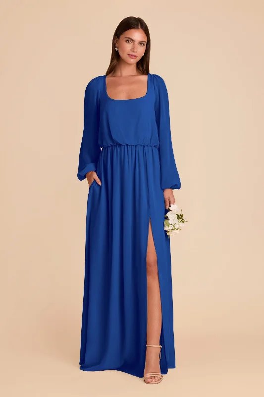 Maternity dress for a baby's first trip to the zoo Eloise Chiffon Dress - Cobalt Blue Maternity dress for a baby's first trip to the zoo Eloise Chiffon Dress - Cobalt Blue