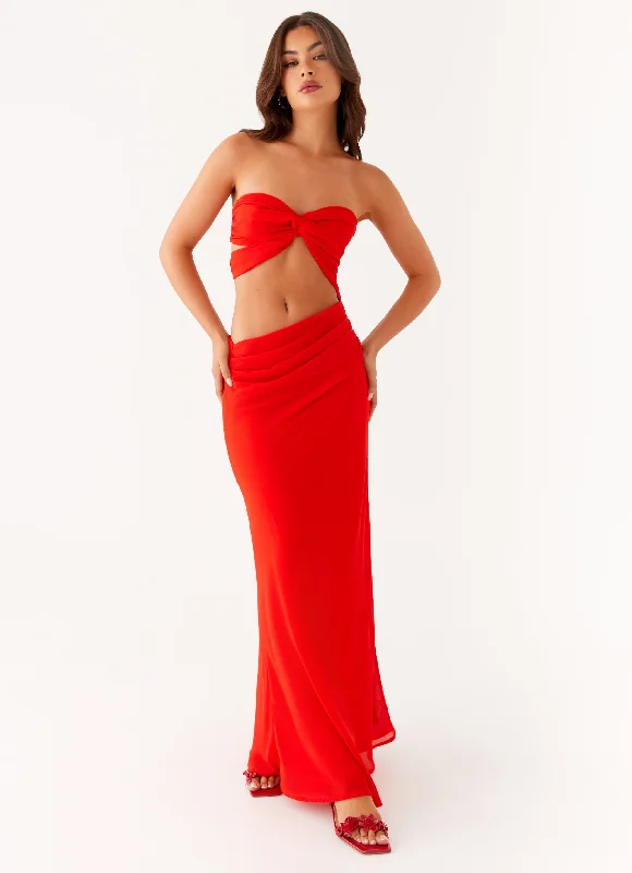 Everyday Dress with Cowl Neck for a Sophisticated Style​ Carla Maxi Dress - Red