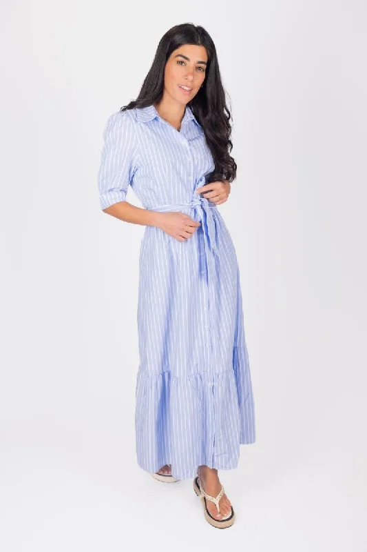 Everyday Sundress with Strappy Back for Beach​ NYLAH DRESS (BLUE STRIPE)