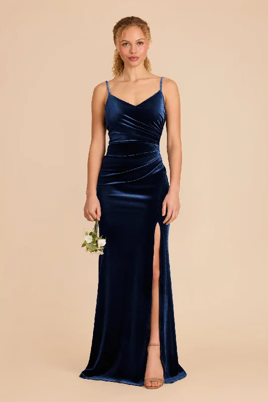 Maternity dress for a baby's first visit to the water garden Catherine Velvet Dress - Sapphire Blue Maternity dress for a baby's first visit to the water garden Catherine Velvet Dress - Sapphire Blue
