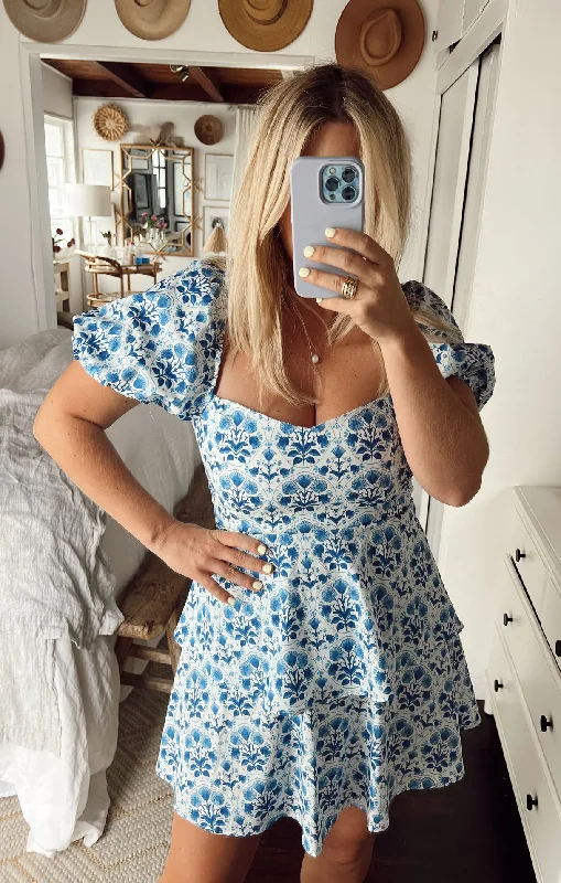 Mini dresses with tiered skirts for added volume Margaux Mini ~ Teagan Floral
