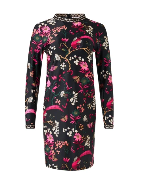 Everyday Dress with Water - resistant Coating for Outdoor Activities Cameron Black Floral Dress Everyday Dress with Water - resistant Coating for Outdoor Activities Cameron Black Floral Dress