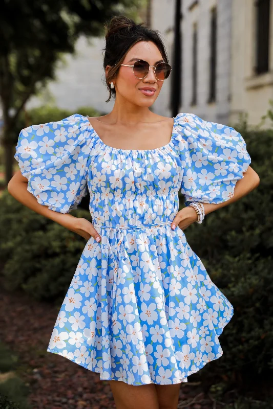 Everyday Maternity Dress with Stretch Fabric FINAL SALE - Memorable Poise Blue Floral Mini Dress Everyday Maternity Dress with Stretch Fabric FINAL SALE - Memorable Poise Blue Floral Mini Dress