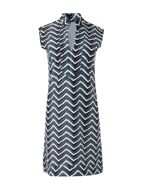 Everyday Dress with Halter Neck for a Sexy Look​ Kristen Black Chevron Mini Dress