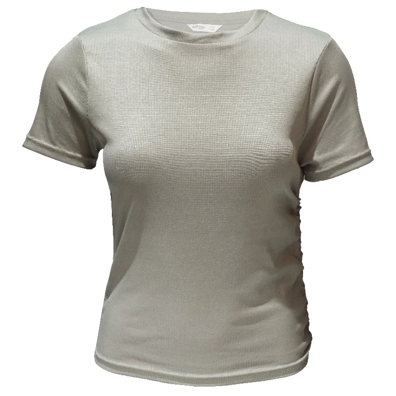 Women's Seamless Compression Tight Trousers in Gray for Fitness and Yoga SessionsPale Green T-Shirt Women's Seamless Compression Tight Trousers in Gray for Fitness and Yoga SessionsPale Green T-Shirt
