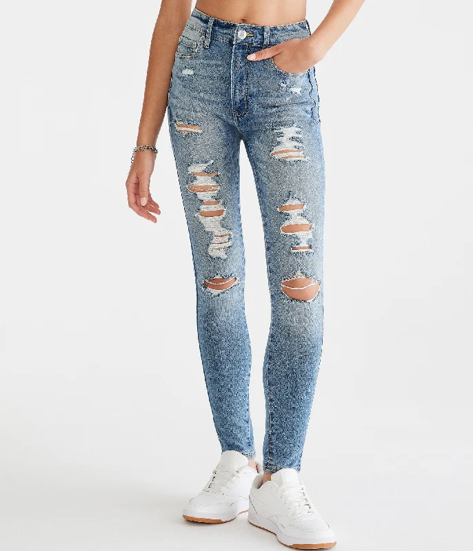 Women's Metallic Tight Trousers in Gold for a Glamorous Party EnsembleAeropostale Women's Premium Seriously Stretchy Super High-Rise Jegging Women's Metallic Tight Trousers in Gold for a Glamorous Party EnsembleAeropostale Women's Premium Seriously Stretchy Super High-Rise Jegging