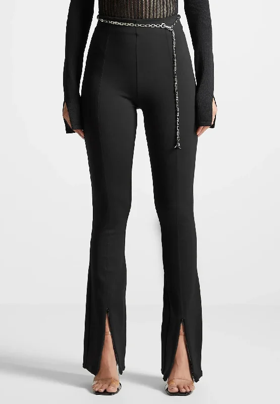 Plus Size Women's Snake - Print Tight Trousers in Brown and Black for a Bold Fashion StatementFit and Flare Leggings with Chain - Black Plus Size Women's Snake - Print Tight Trousers in Brown and Black for a Bold Fashion StatementFit and Flare Leggings with Chain - Black