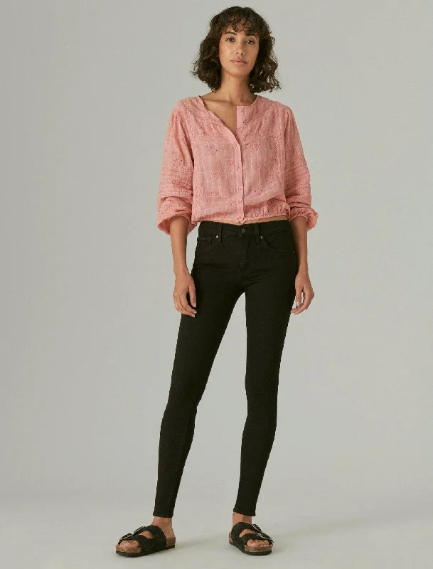 Women's Fleece - Lined Tight Trousers in Dark Blue for Warmth in Cold WeatherLucky Brand Women's Mid Rise Ava Skinny Women's Fleece - Lined Tight Trousers in Dark Blue for Warmth in Cold WeatherLucky Brand Women's Mid Rise Ava Skinny