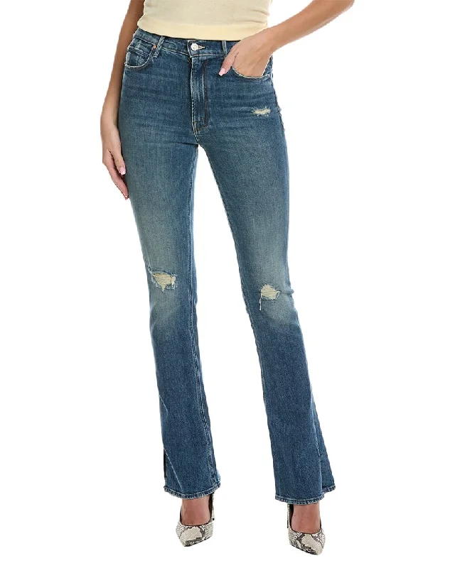 Women's Tight Trousers with Elastic Waistband in Black for Easy and Comfortable WearMOTHER Denim The High-Waist Runaway Slice Heel Morning Chores Skinny Flare Jean Women's Tight Trousers with Elastic Waistband in Black for Easy and Comfortable WearMOTHER Denim The High-Waist Runaway Slice Heel Morning Chores Skinny Flare Jean
