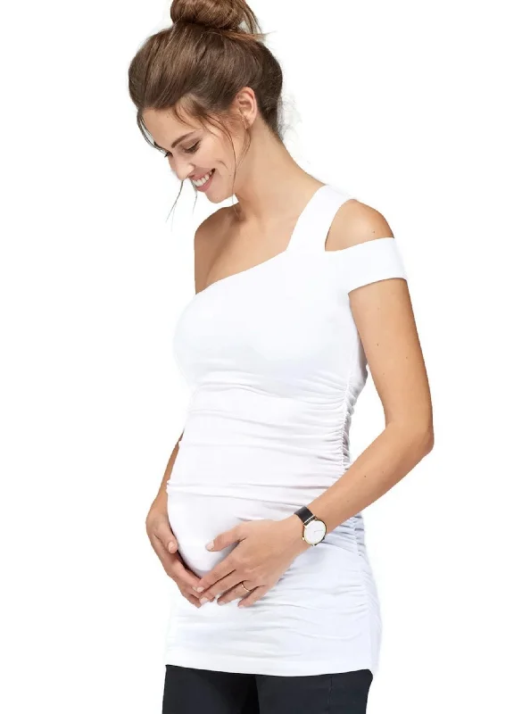 postpartum women nursing braAvana Maternity Top - White