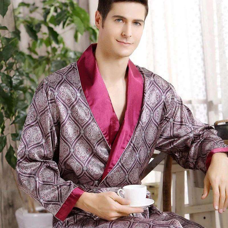 beaded women lingerie for a glamorous lookBeautiful Red Men Satin Bath Kimono