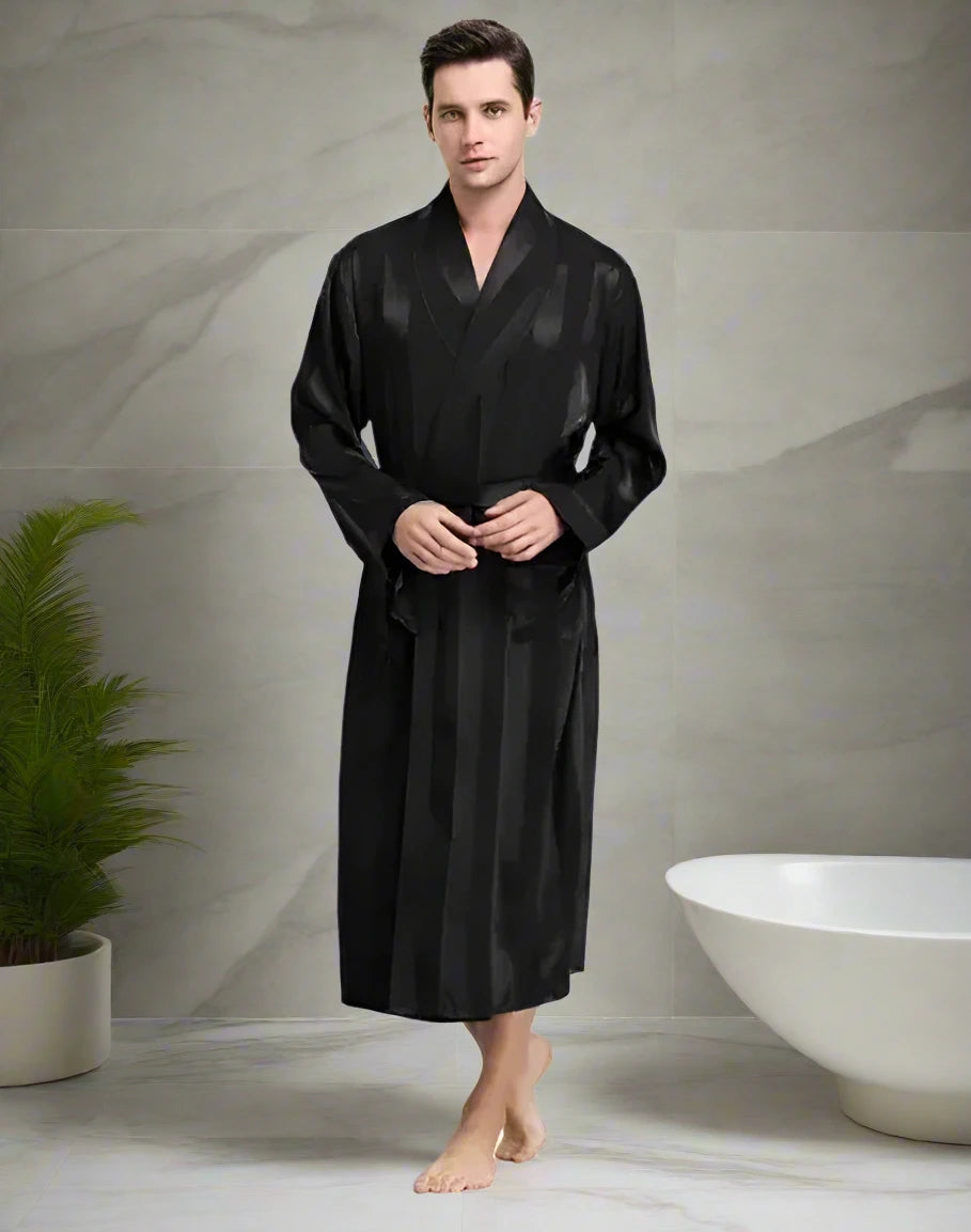 adjustable women lingerie straps for a perfect fitBlack Striped Men Silk Bath Kimono adjustable women lingerie straps for a perfect fitBlack Striped Men Silk Bath Kimono