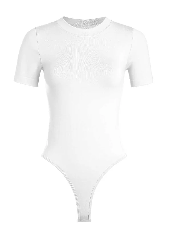 underwire women bikini briefs for added supportD.F. Women's Short Sleeve Smooth Bodysuit - White