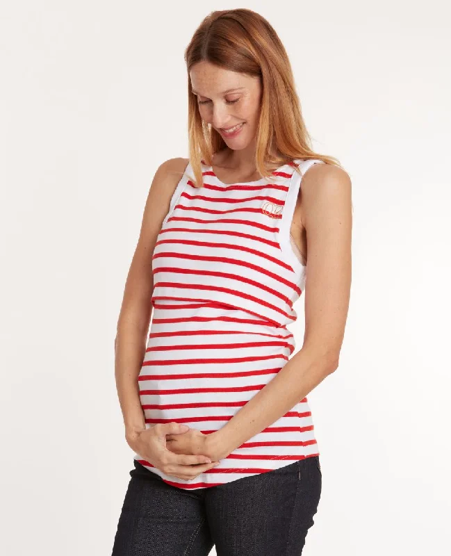 sleep - friendly women nursing braPregnancy and nursing tank top Carnac white/coral