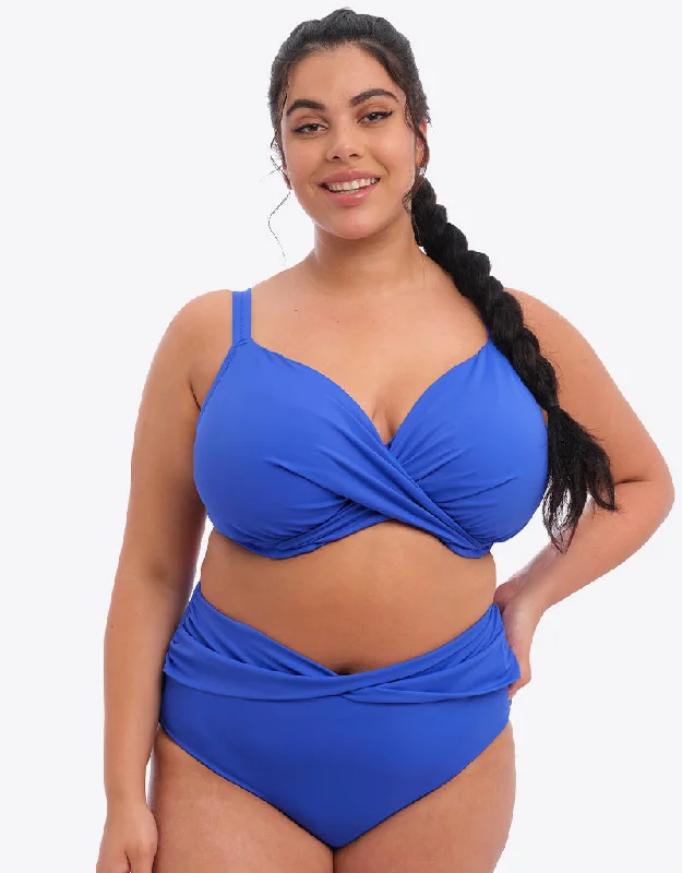 matching women bikini briefs with swim topsElomi Magnetic Plunge Bikini Top Sapphire