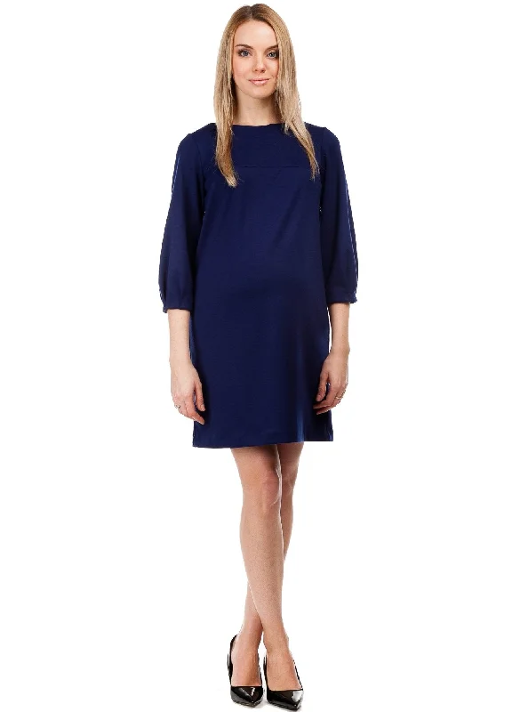 odor resistant women nursing braGaia Maternity & Nursing Dress - Medieval Blue
